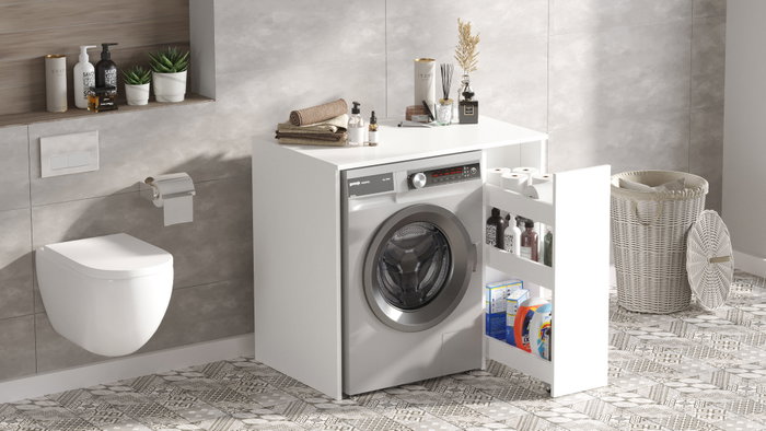 Hanah Home Sa1-W Armario de Baño Blanco 93.5x88.3x60 cm Mueble de Baño Elegante y Funcional